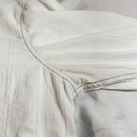 INC Cotton White Pearl Snap Button Long Sleeve Black White Print Mens Shirt Sz M - Picture 11 of 13